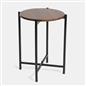 OHS Round Side Table Coffee End Tables with Metal Frame Decorative Nightstand