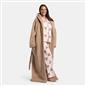 OHS Teddy Fleece Dressing Gown Floor Length Hooded Bathrobe Winter Loungewear