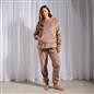 OHS Fleece Loungewear Set Coral Winter Sherpa Nightwear 2-Piece Hoodie Jogger