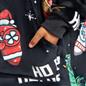 OHS Xmas Blanket Hoodie Kids Christmas Print Sherpa Oversized Hooded Throw