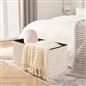 OHS Storage Box Lid Ottoman Folding Ribbed Fleece Footstool Tub Seat