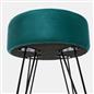 Dressing Table Stool Velvet Round Makeup Vanity Seat Chair Metal Legs Pouffe