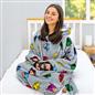 Marvel Comics Hoodie Blanket Sherpa Fleece Soft Oversized Jumper Throw, Grey