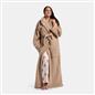 OHS Teddy Fleece Dressing Gown Floor Length Hooded Bathrobe Winter Loungewear