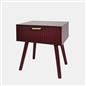 OHS Ribbed Bedside Nightstand 1 Drawer Storage Unit Wooden End Table