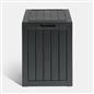 OHS Garden Storage Box Weather Resistant Plastic Wood Effect Outdoor Organiser