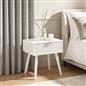 OHS Ribbed Bedside Nightstand 1 Drawer Storage Unit Wooden End Table