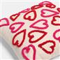 OHS Tufted Hearts Cushion Faux Linen Decor Filled Pillow Back Support