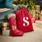 OHS Christmas Alphabet Stocking Sack Set Festive Xmas Santa Gift Bag