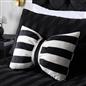 OHS Bow Shaped Cushion Striped Matte Velvet Novelty Decorative Scatter Pillow
