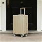 OHS Metallic Effect Suitcase Set 3-Piece Hard Shell Luggage 4 Wheel ABS
