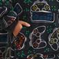 Dreamscene Game Remote Hoodie Blanket Soft Fleece Oversized Kids Throw, Black