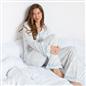 OHS Bows Pyjama Set Womens Jersey Button Through Soft Nightwear Loungewear