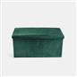 OHS Folding Ottoman Storage Box Footstool Tub Space Saving Velvet Seat