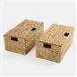 Natural Storage Cube Folding Rope Organiser Woven Wicker Hamper Strong Eco Box
