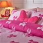 OHS Bow Reversible Duvet Cover Set with Pillowcase Polycotton Microfibre Bedding