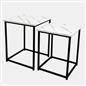 Nest of Tables Square Wood Top Modern End Side Living Room Home Decor Set of 2