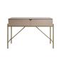 OHS Curved Dressing Table Engineered Wood Makeup Vanity Desk with 2 Drawers