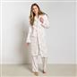 OHS Bows Dressing Gown Flannel Winter Sherpa Lined Loungewear Hooded Bathrobe
