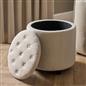 OHS Ottoman Stool Storage Boucle Vanity Seat Soft Foot Rest Pouffe Home Chair