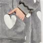 OHS Heart Print Hoodie Blanket Oversized Adult Fleece Sherpa Throw Jumper