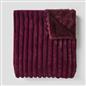 OHS Faux Fur Ribbed Fleece Throw Over Bed Blanket Warm Supersoft