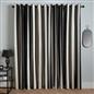 Stripe Blackout Eyelet Curtains Thermal Pair of Ring Top Panels Ready Made Décor