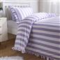 Frill Duvet Cover Bedding Set Pillowcase Stripe Quilt Luxury Double King Size