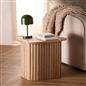 OHS Madison Side Table Ribbed Wood Effect Corner Bedside Coffee Table