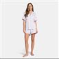 OHS Hearts Short Pyjama Set Womens Jersey Button Through Nightwear Loungewear