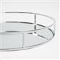 OHS Mirrored Serving Tray with Metal Frame Tealight Holder Vanity Display Plate