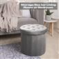 OHS Folding Ottoman Storage Box Footstool Tub Space Saving Velvet Seat