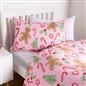 OHS Gingerbread Man Bedding Set Kids Xmas Reversible Duvet Cover with Pillowcase