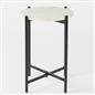 OHS Round Side Table Coffee End Tables with Metal Frame Decorative Nightstand
