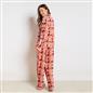 OHS Geo Print Pyjama Set Jersey Button Through Ultra Soft Nightwear Loungewear