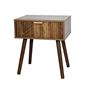 OHS Ribbed Bedside Nightstand 1 Drawer Storage Unit Wooden End Table