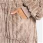 OHS Ribbed Flannel Hooded Blanket Fleece Wearable Throw Warm Oversized Hoodie