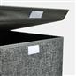 OHS Laundry Basket Faux Linen Folding Hamper Bag Clothes Bin Storage with Lid