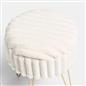 OHS Faux Fur Stool Hairpin Ribbed Fleece Round Vanity Seat Foot Rest Chair