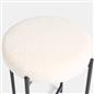 OHS Boucle Round Stool Upholstered Makeup Vanity Padded Seat Sturdy Table Chair