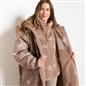 OHS Bows Print Drying Changing Robe Sherpa Lined Water Resistant Oversized Coat