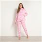 OHS Bow Print Loungewear Set Winter Sherpa Nightwear 2-Piece Hoodie Jogger Gift