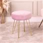 Dressing Table Stool Velvet Round Makeup Vanity Seat Chair Metal Legs Pouffe