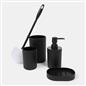 Bathroom Accessories 4 Piece Set Ribbed Soap Dispenser Holder Tumbler Toothbrush