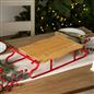 OHS Sleigh Serving Platter Bamboo Festive Xmas Cutting Board with Metal Frame