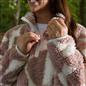 OHS Half Zip Hoodie Geometric Print Teddy Fleece Jumper Pullover Sweatshirt