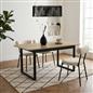 OHS Extendable Dining Table 4-6 Seater Chevron Wood Effect Kitchen Tables