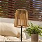 OHS Solar Table Lamp Rattan Cordless Outdoor Garden Light Dusk Sensor