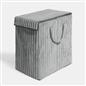 OHS Ribbed Laundry Basket with Lid Foldable Hamper Bag Washing Bin Storage