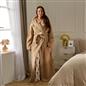 OHS Teddy Fleece Dressing Gown Floor Length Hooded Bathrobe Winter Loungewear